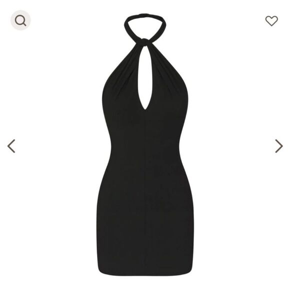 SKIMS Summer Mesh Keyhole Halter‎ Dres Onyx size XS NWT in packaging - Picture 4 of 6